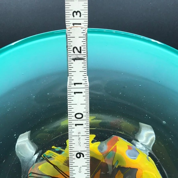 Vintage Amy Roberts Hand Blown Green Opalecent Bowl Pilchuck Glass 1981 Signed - Picture 5 of 12